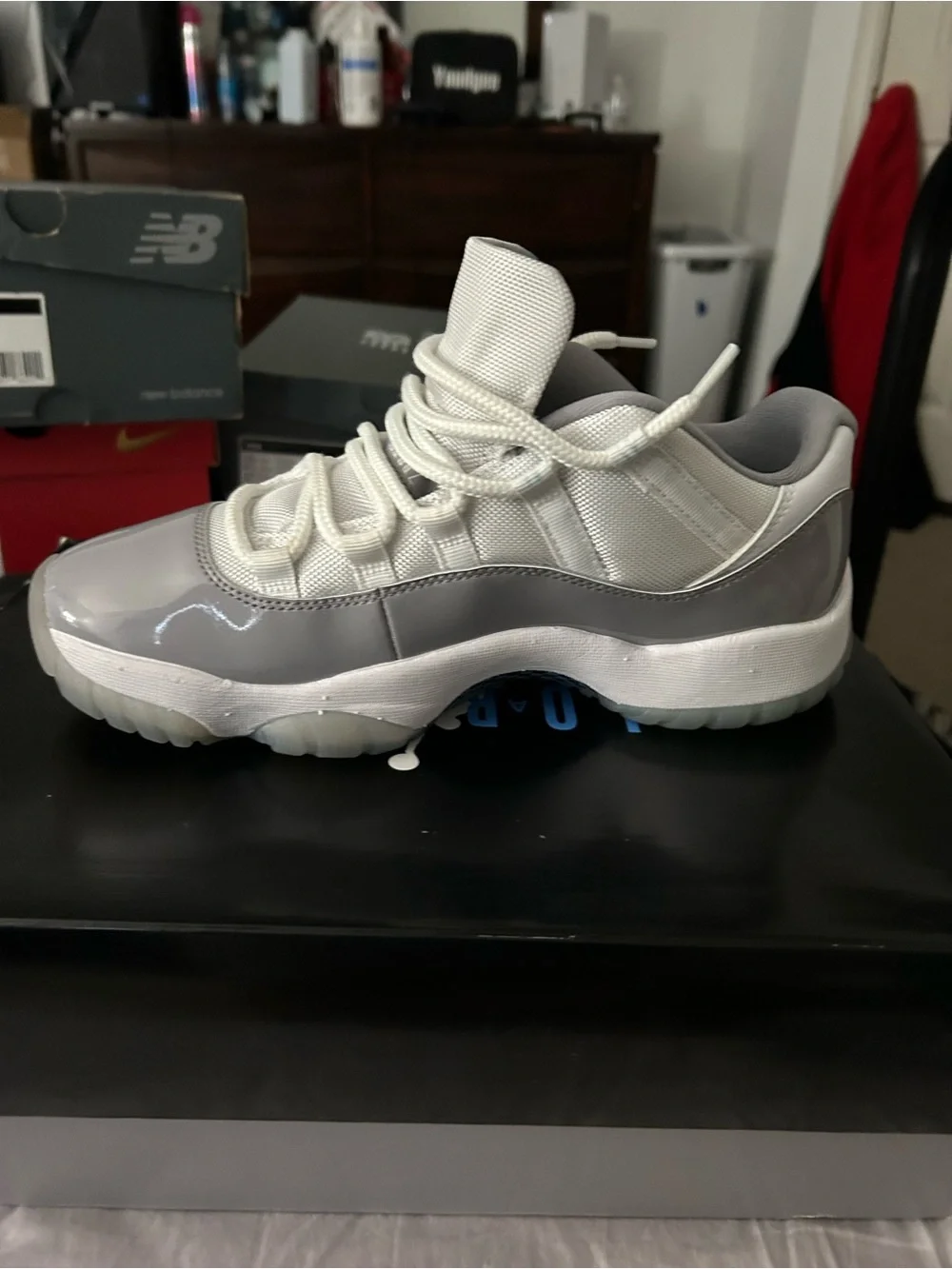 Jordan men’s White and Gray High-Top Sneaker